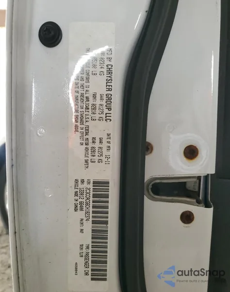 2012 Chrysler 300 Limited z USA, uszkodzony, nr VIN 2C3CCACG6CH182374